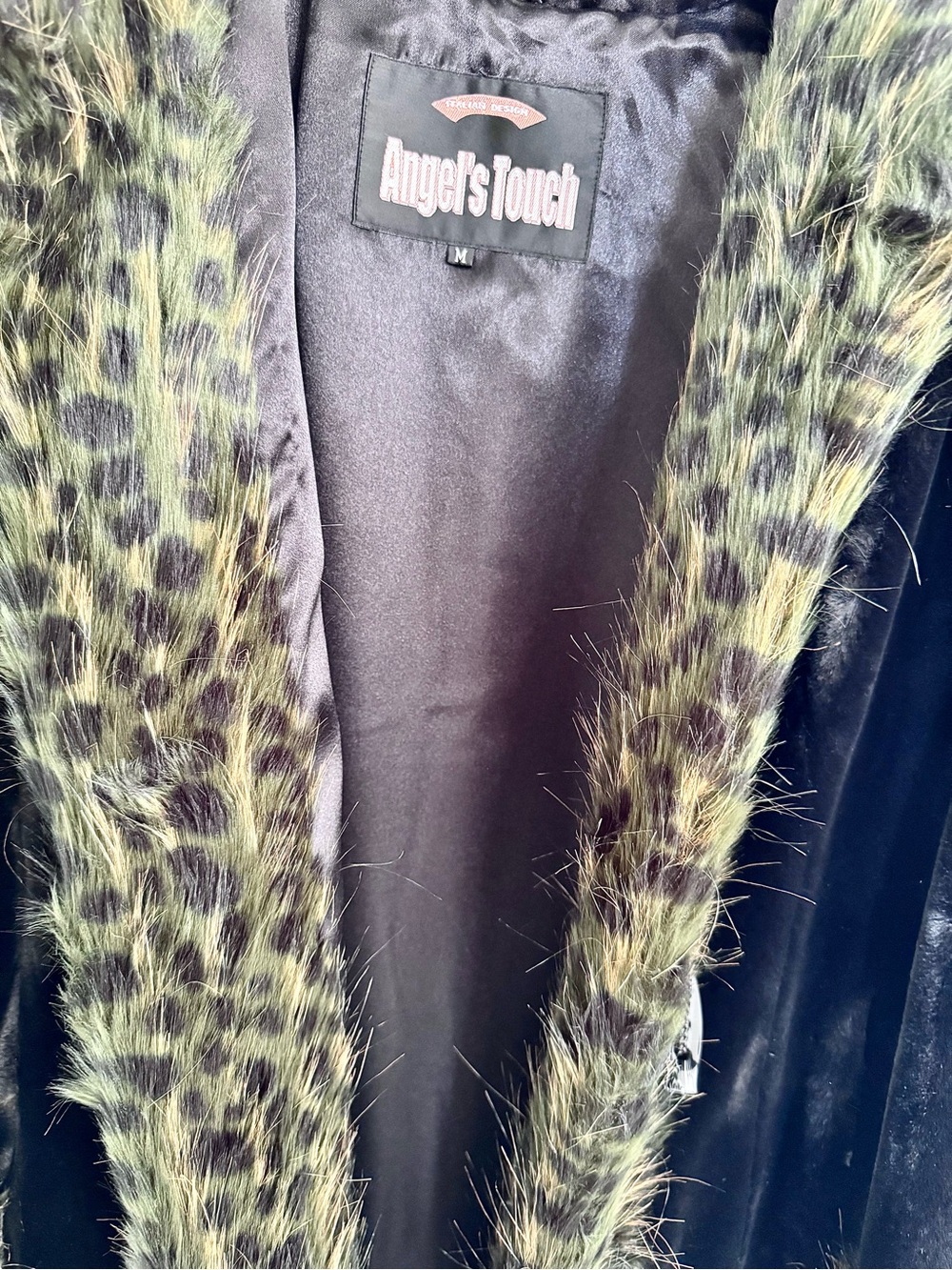 Vintage Black Faux Fur Hooded Toggle Coat Boho Penny Lane Y2K Whimsigoth - Picture 6 of 12
